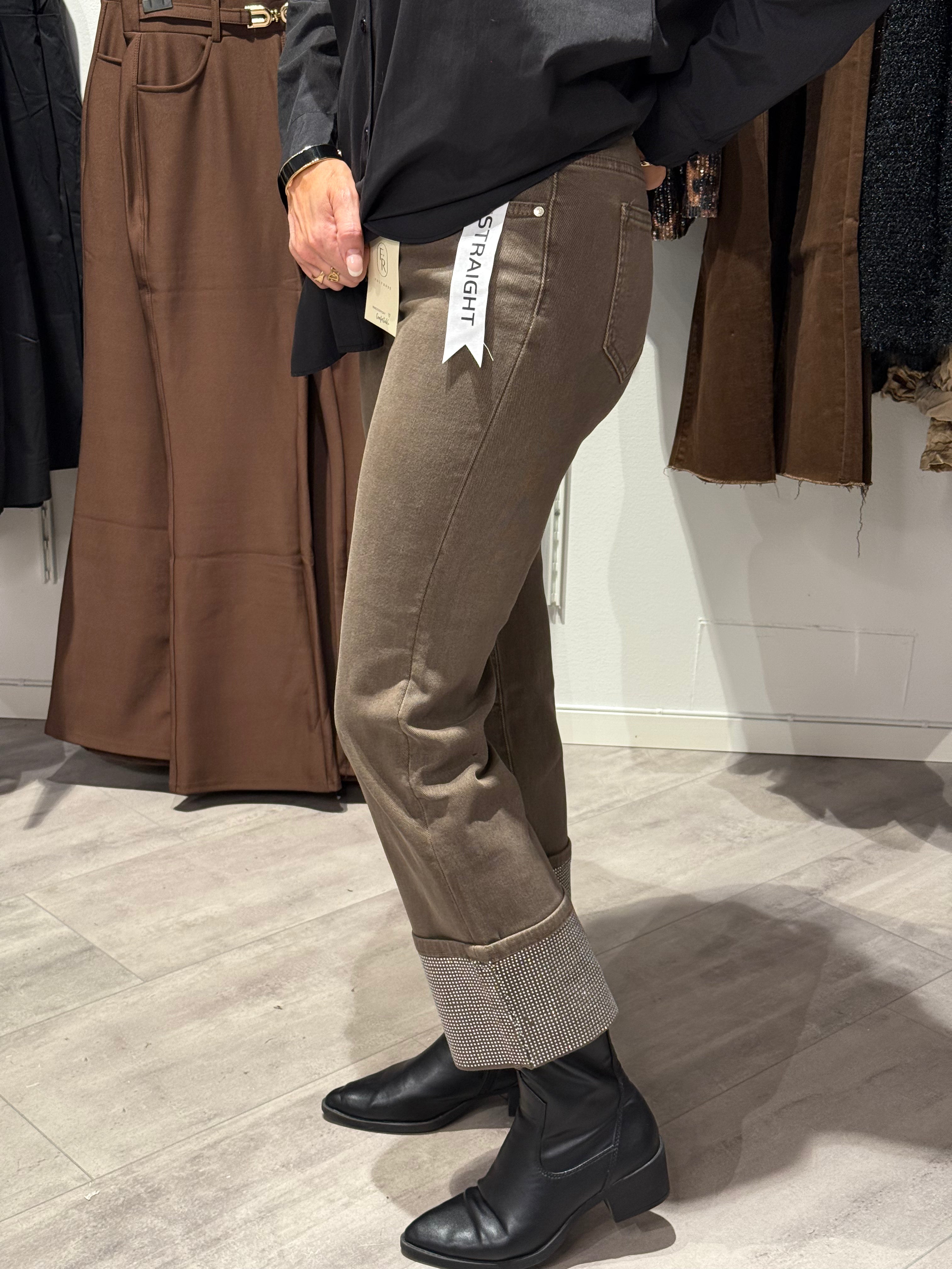 Jeans straight- bling Taupe
