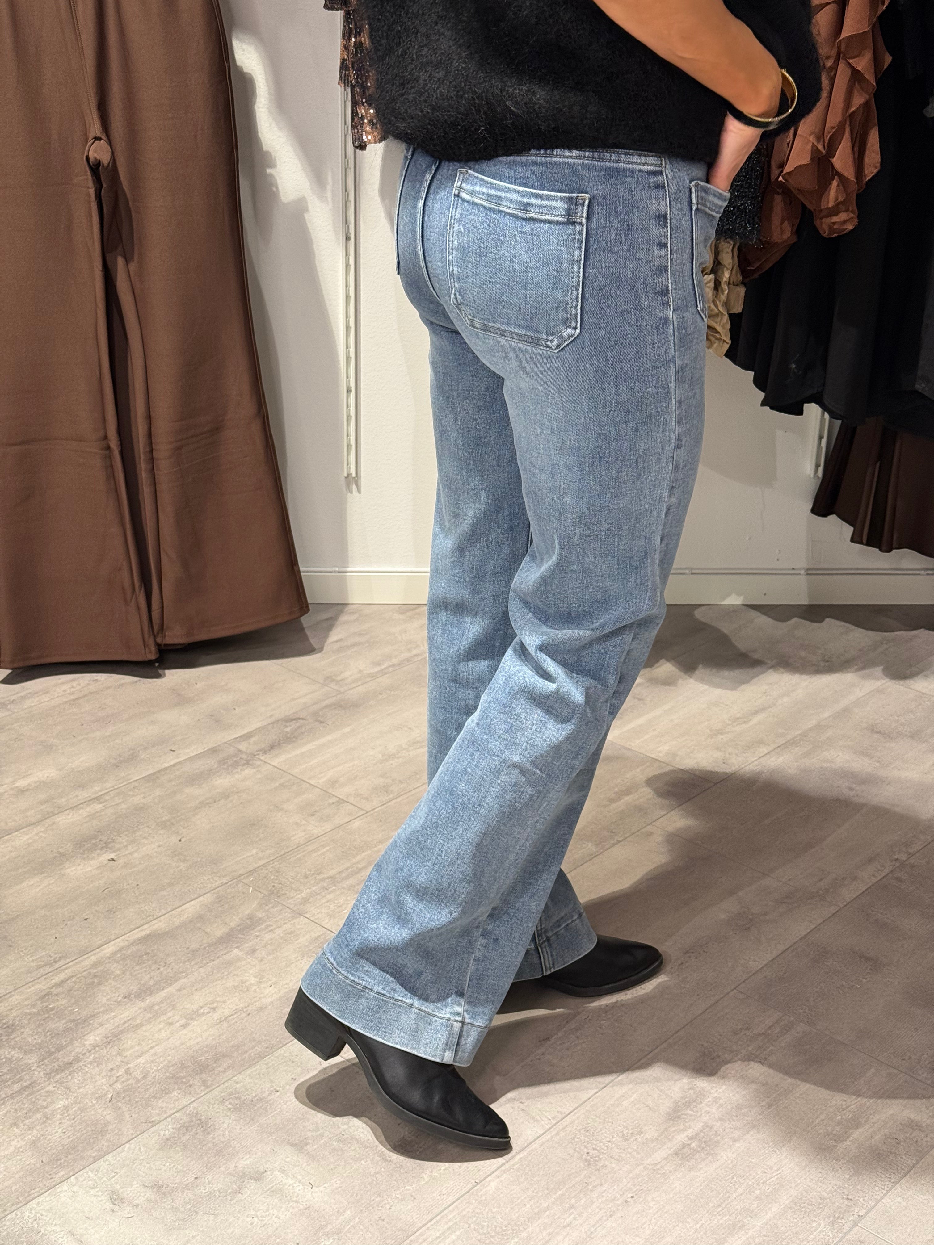 Jeans- wideleg pocket light blue
