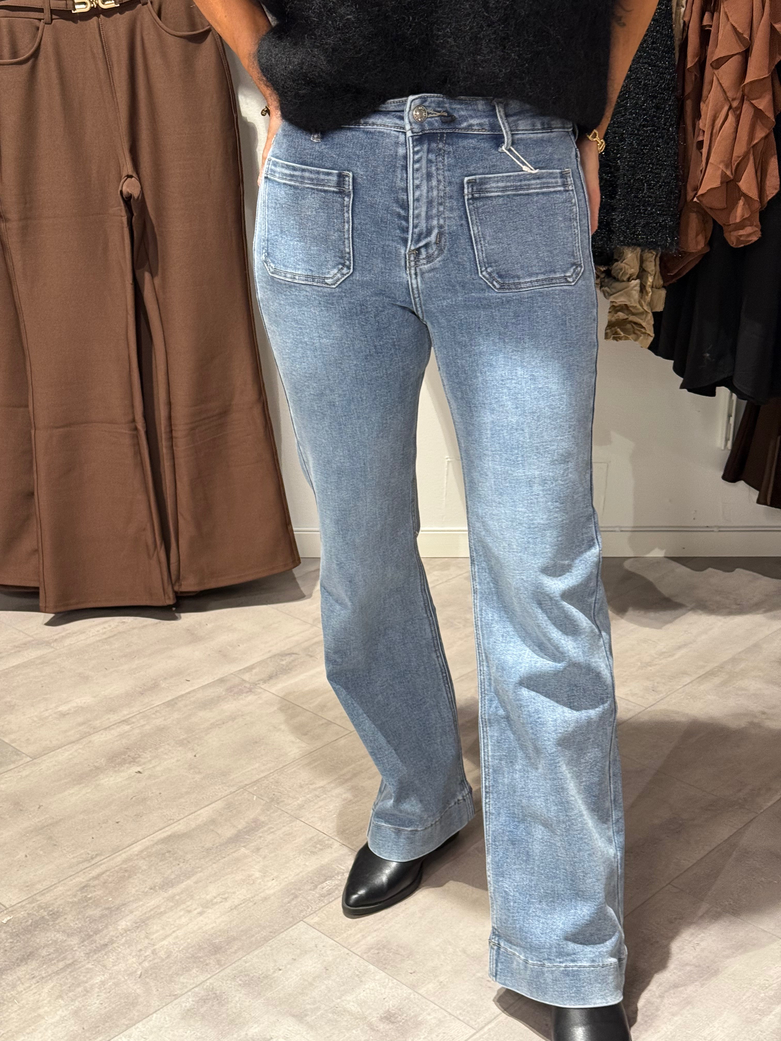 Jeans- wideleg pocket light blue