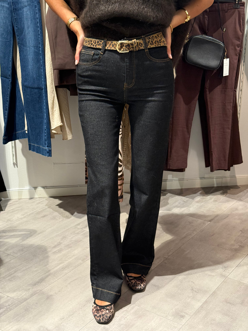 Jeans-wideleg black wash