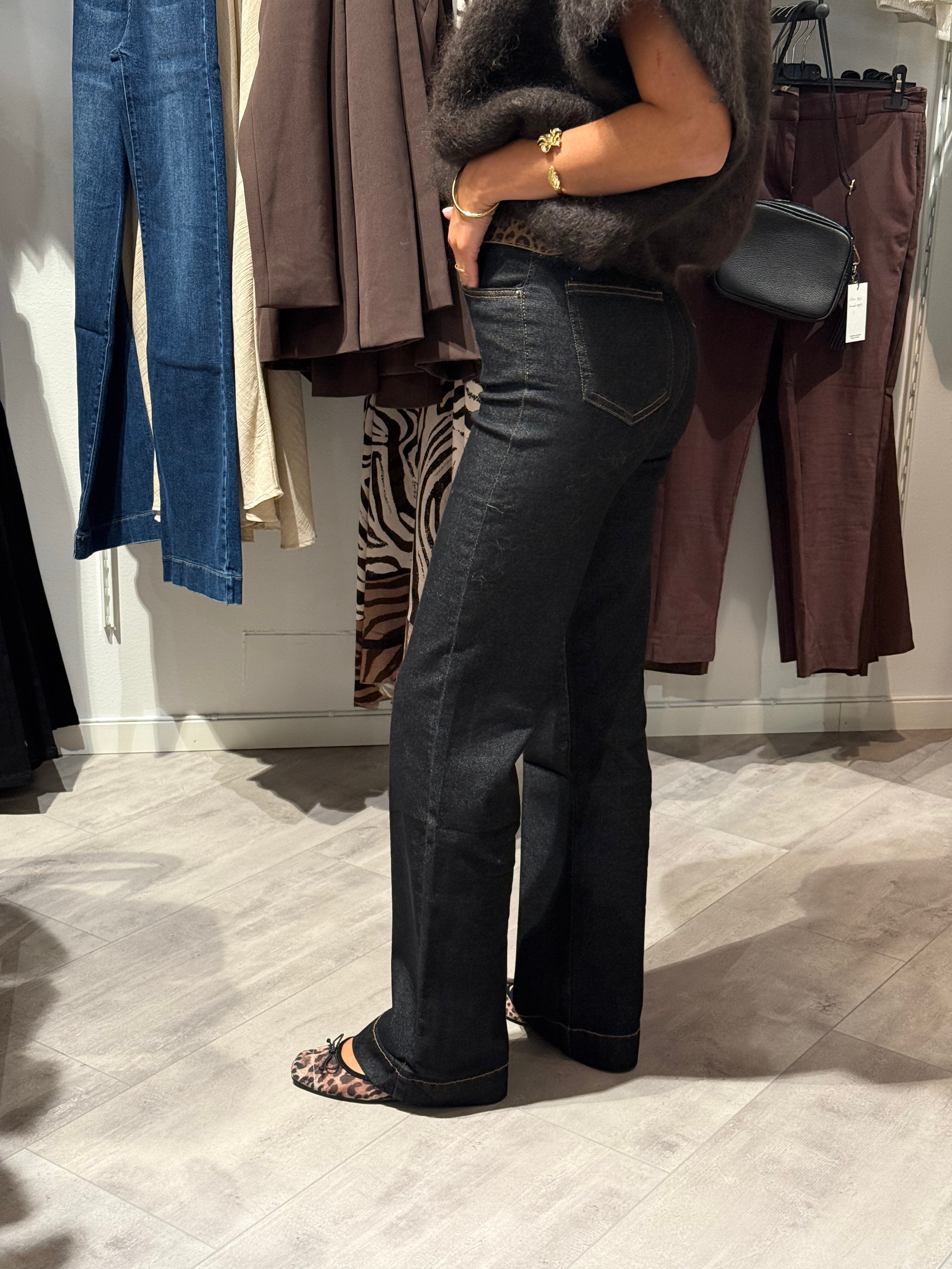 Jeans-wideleg black wash