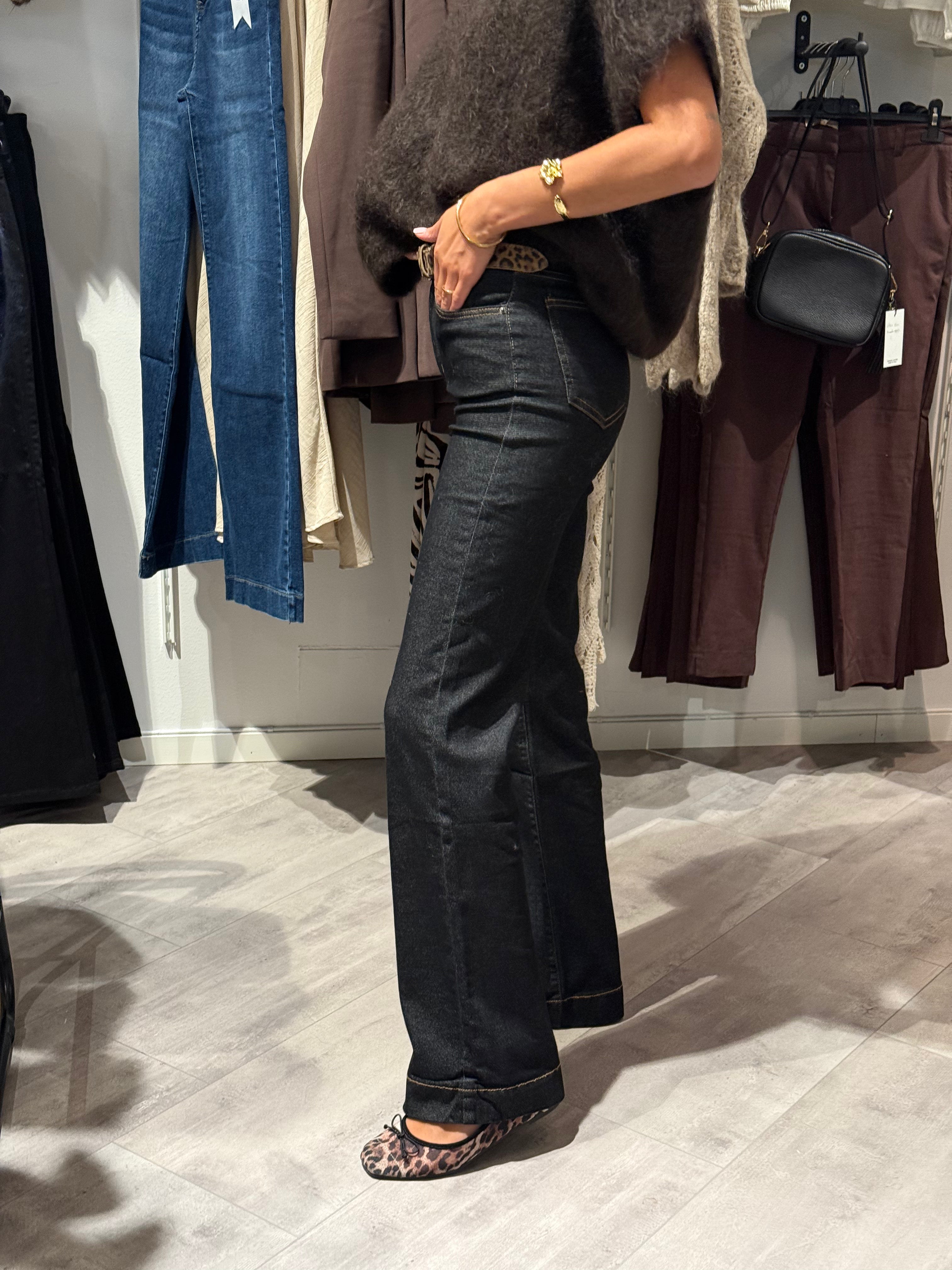 Jeans-wideleg black wash