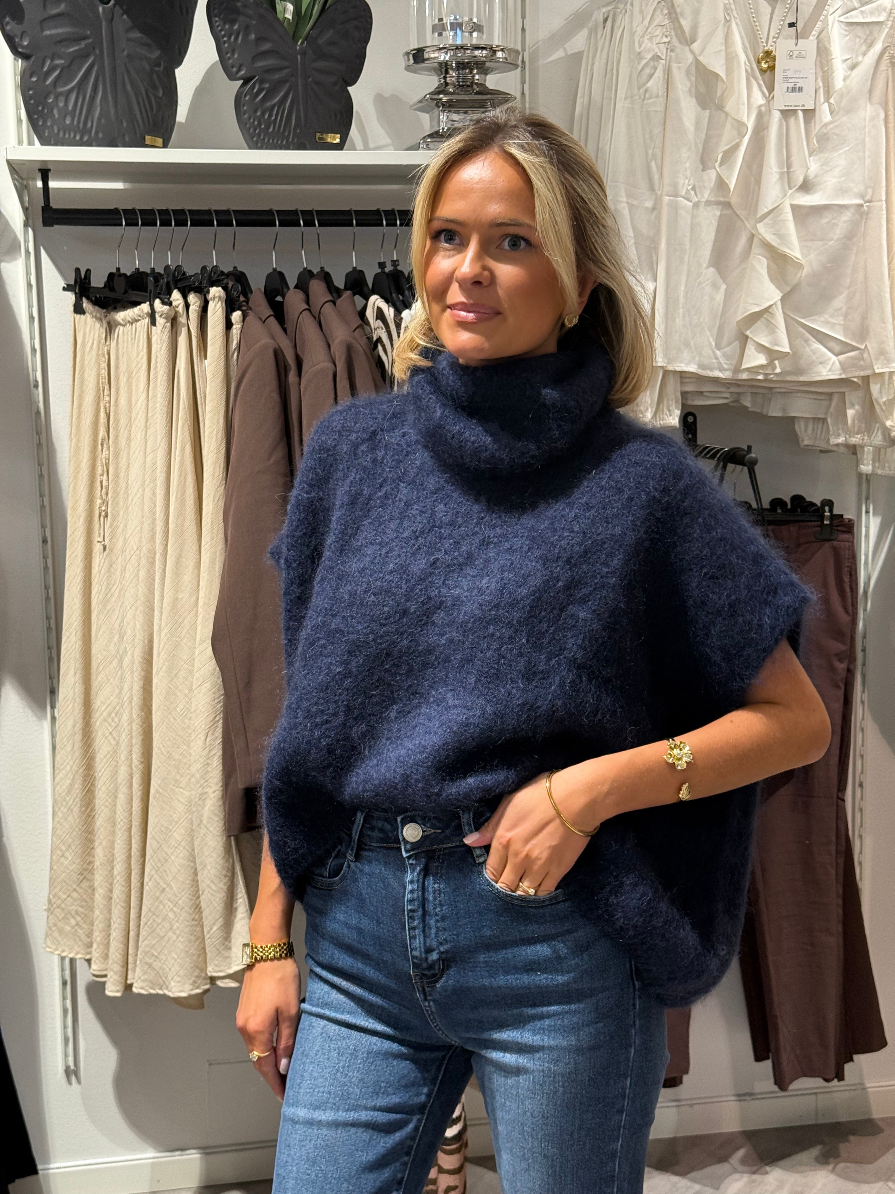 MOHAIR POLO-midnight blue
