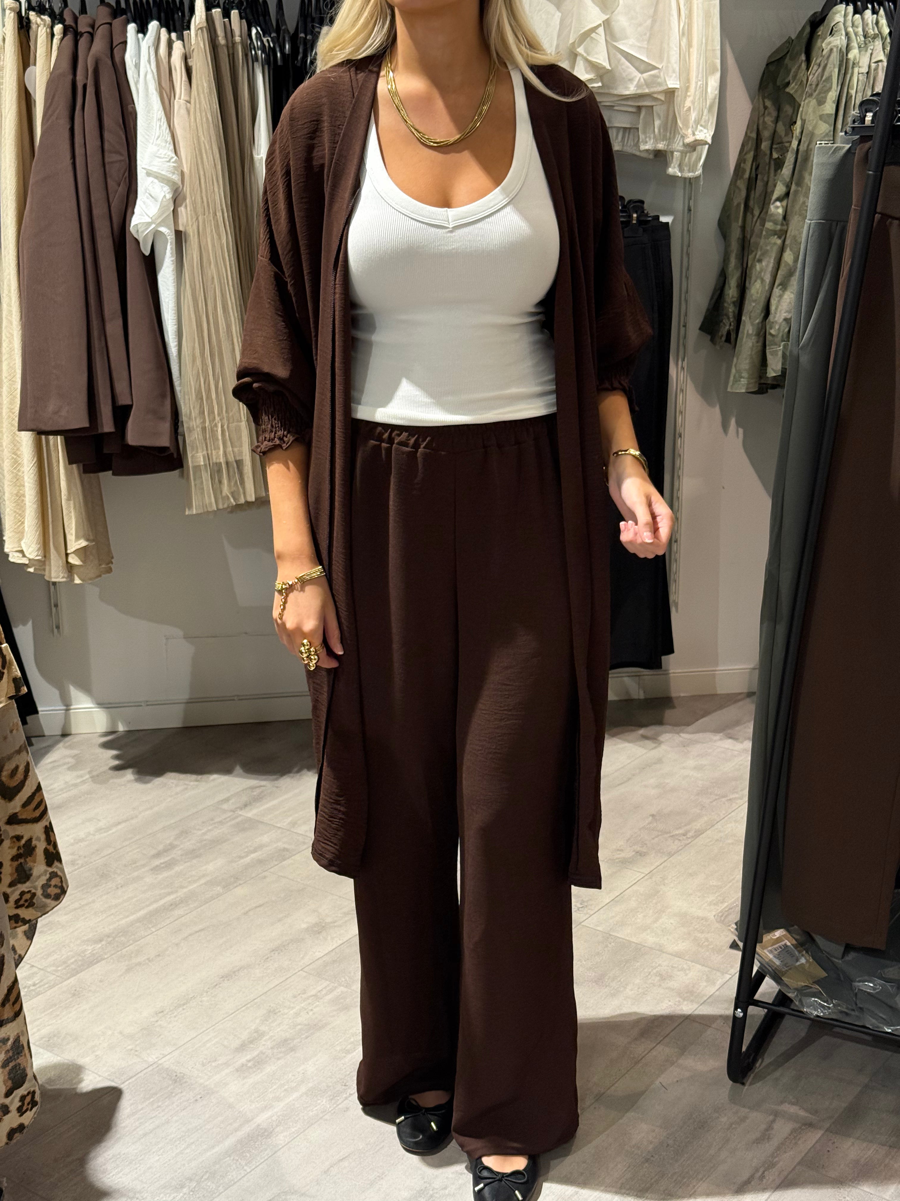 Alva wide pant brun