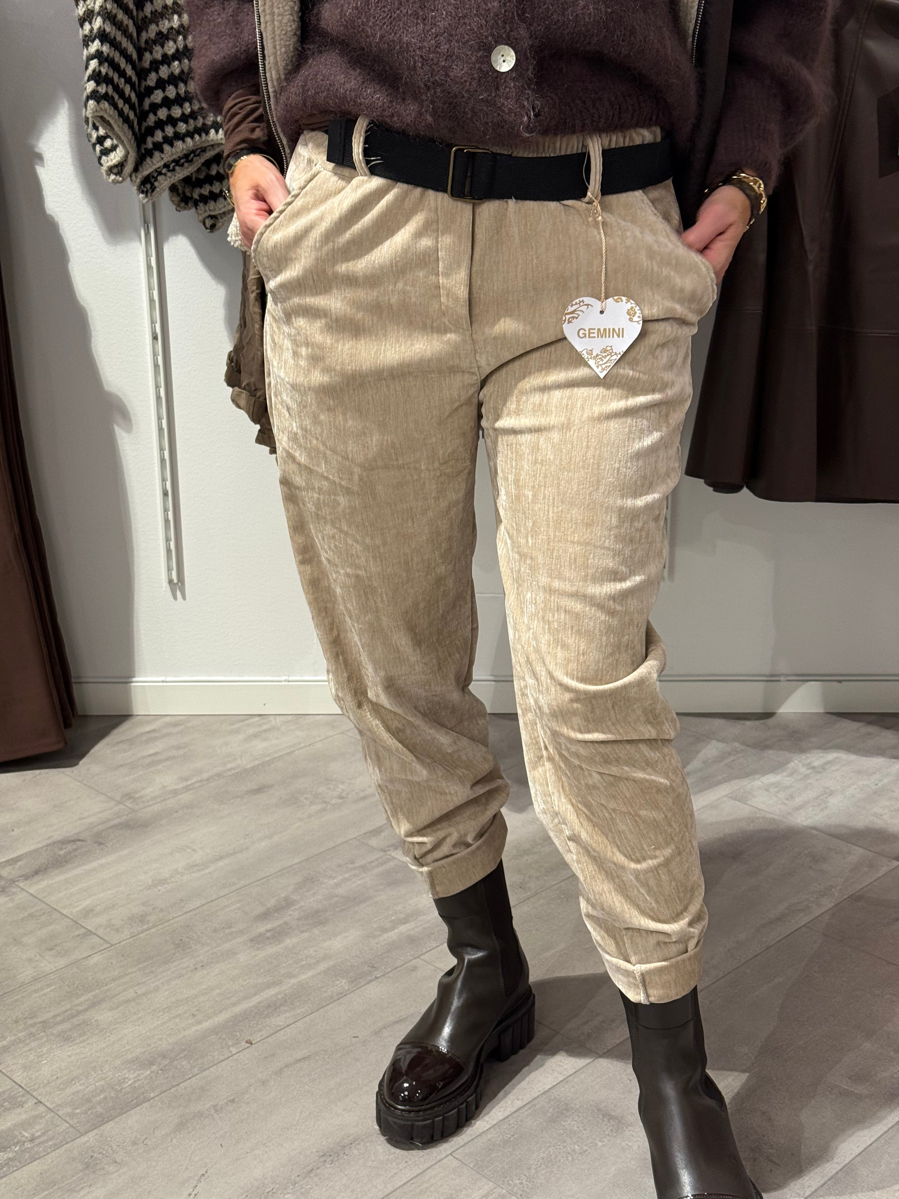 MIRACLE TROUSERS - BELT BEIGE