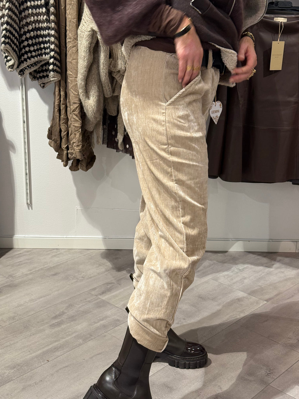 MIRACLE TROUSERS - BELT BEIGE