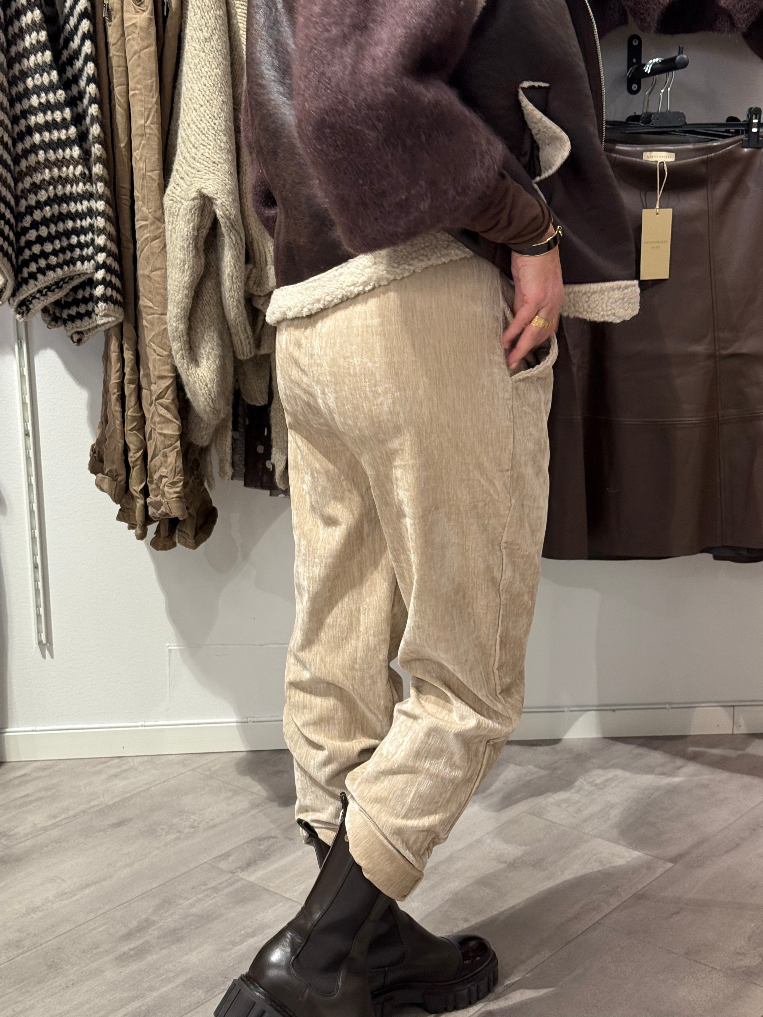 MIRACLE TROUSERS - BELT BEIGE