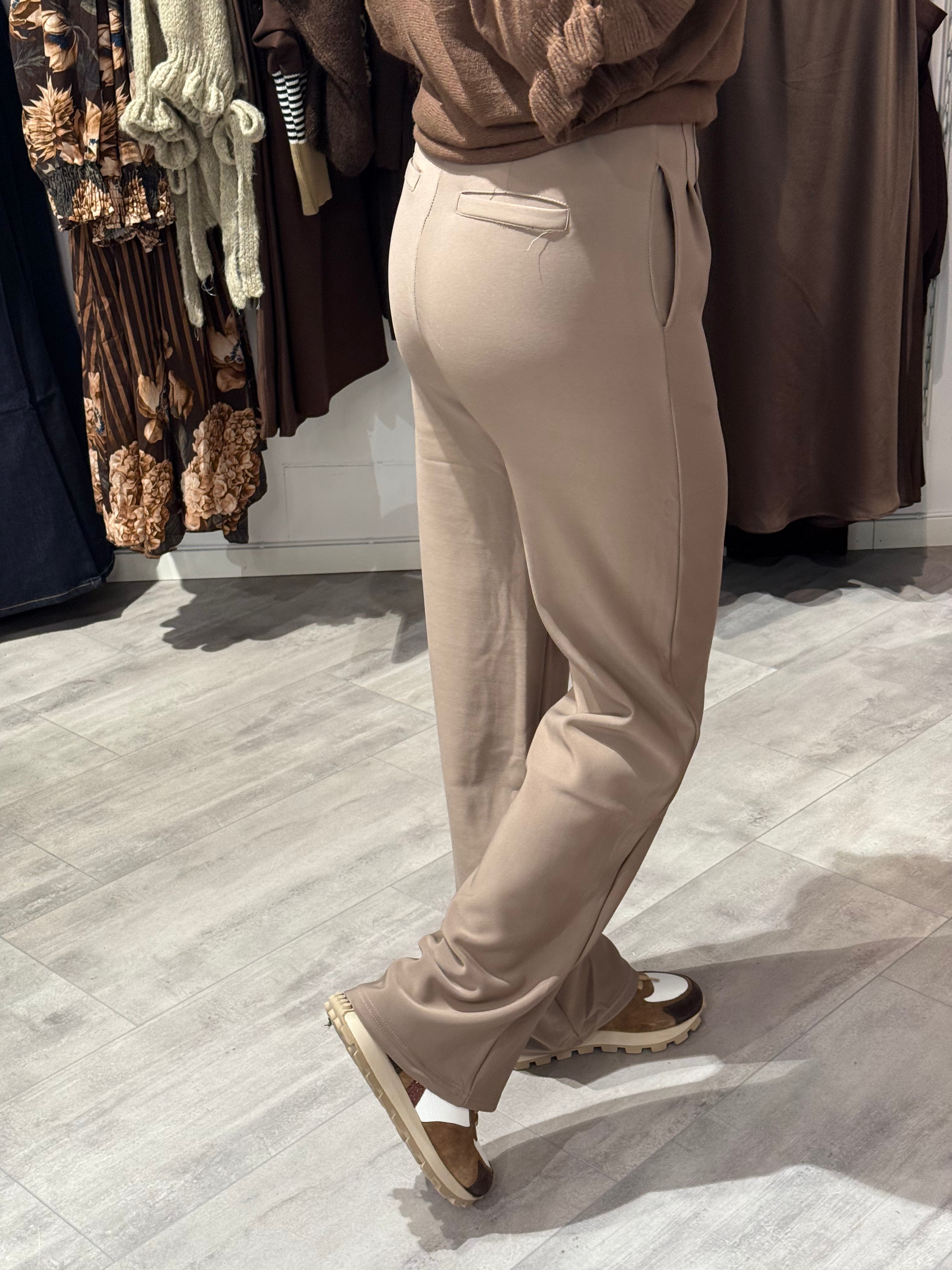 Soft suit trousers taupe