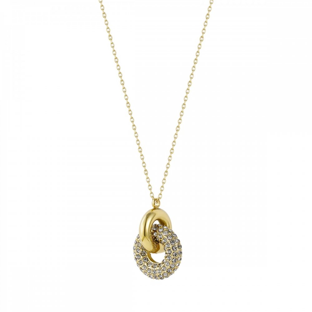 LOLA CRYSTAL NECKLACE BL. DIAMOND/GOLD