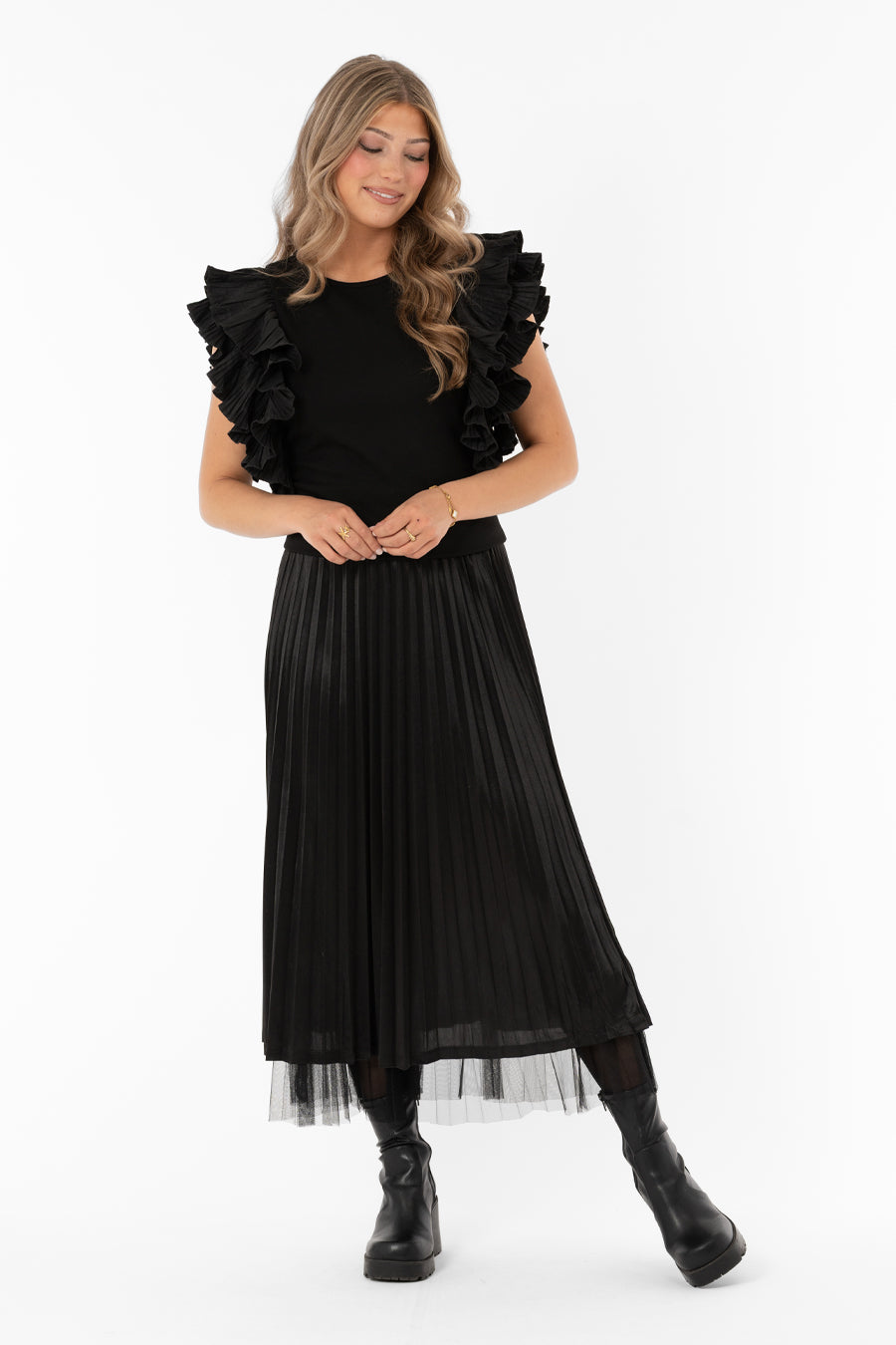 CLEMENCE REVERSABLE SKIRT BLACK