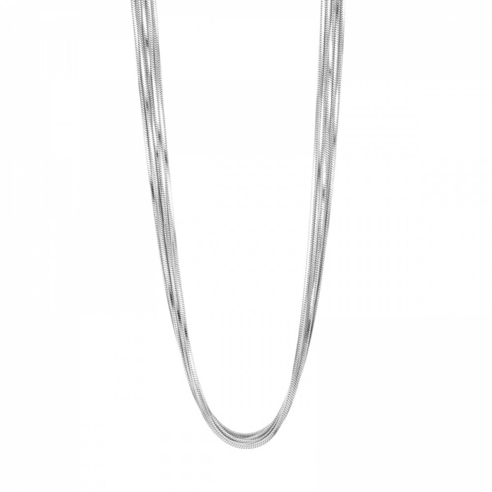 FREYA 5 ROW NECKLACE SILVER