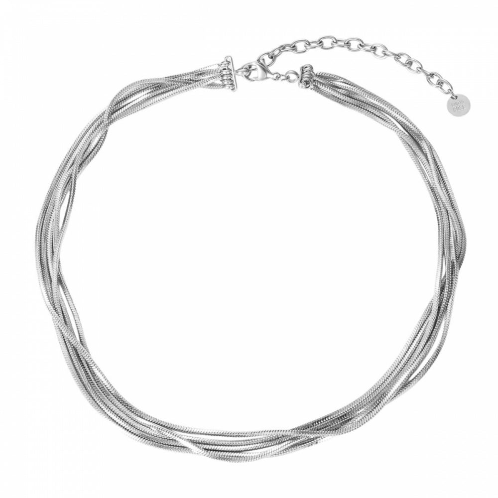 FREYA 5 ROW NECKLACE SILVER