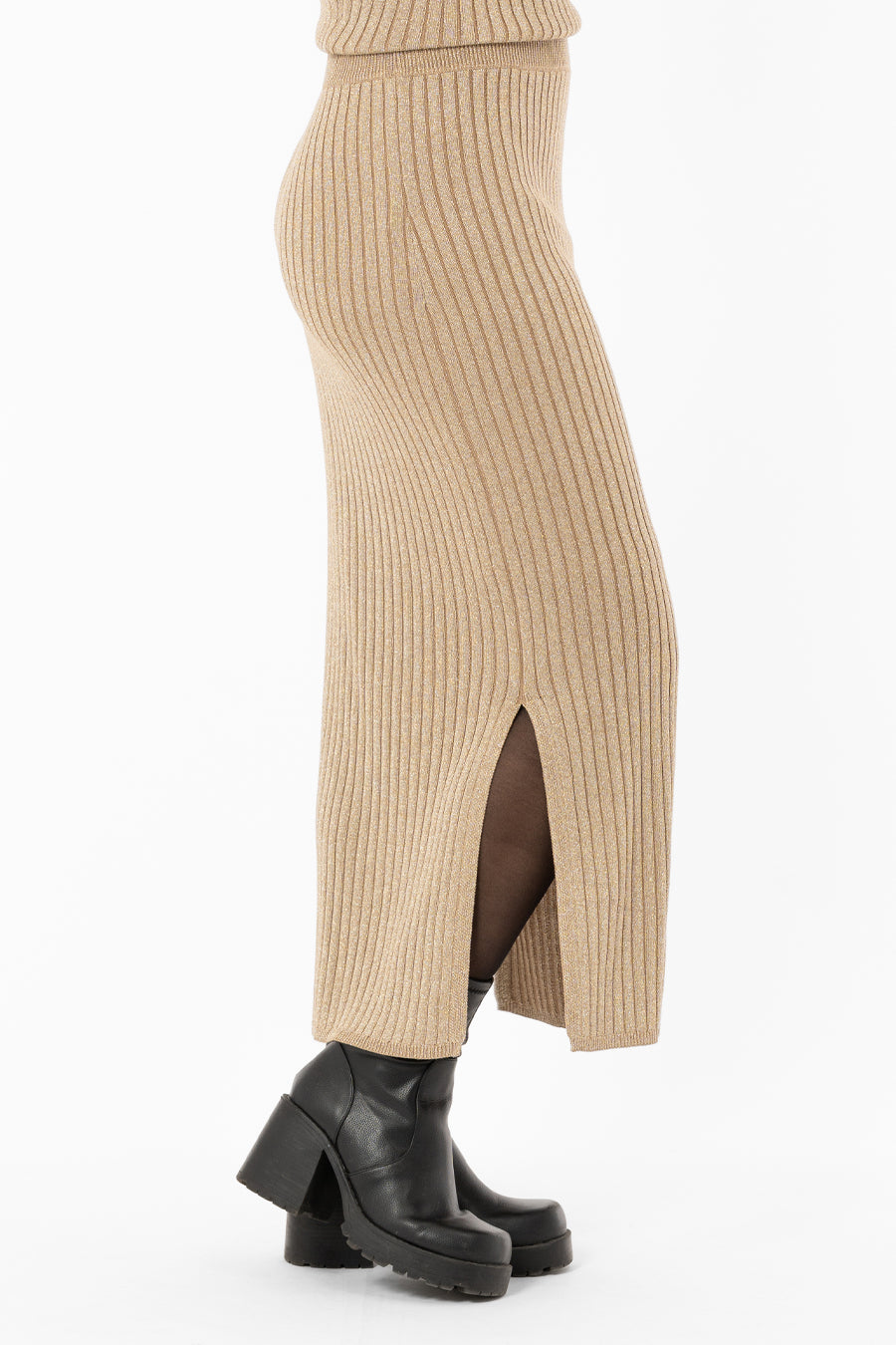 FRANCES KNIT SKIRT ANTIQUE GOLD
