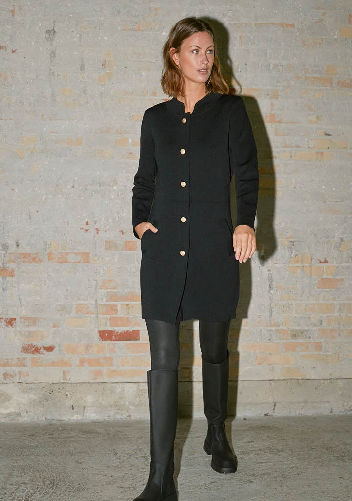 Jena Button Cardigan - Black
