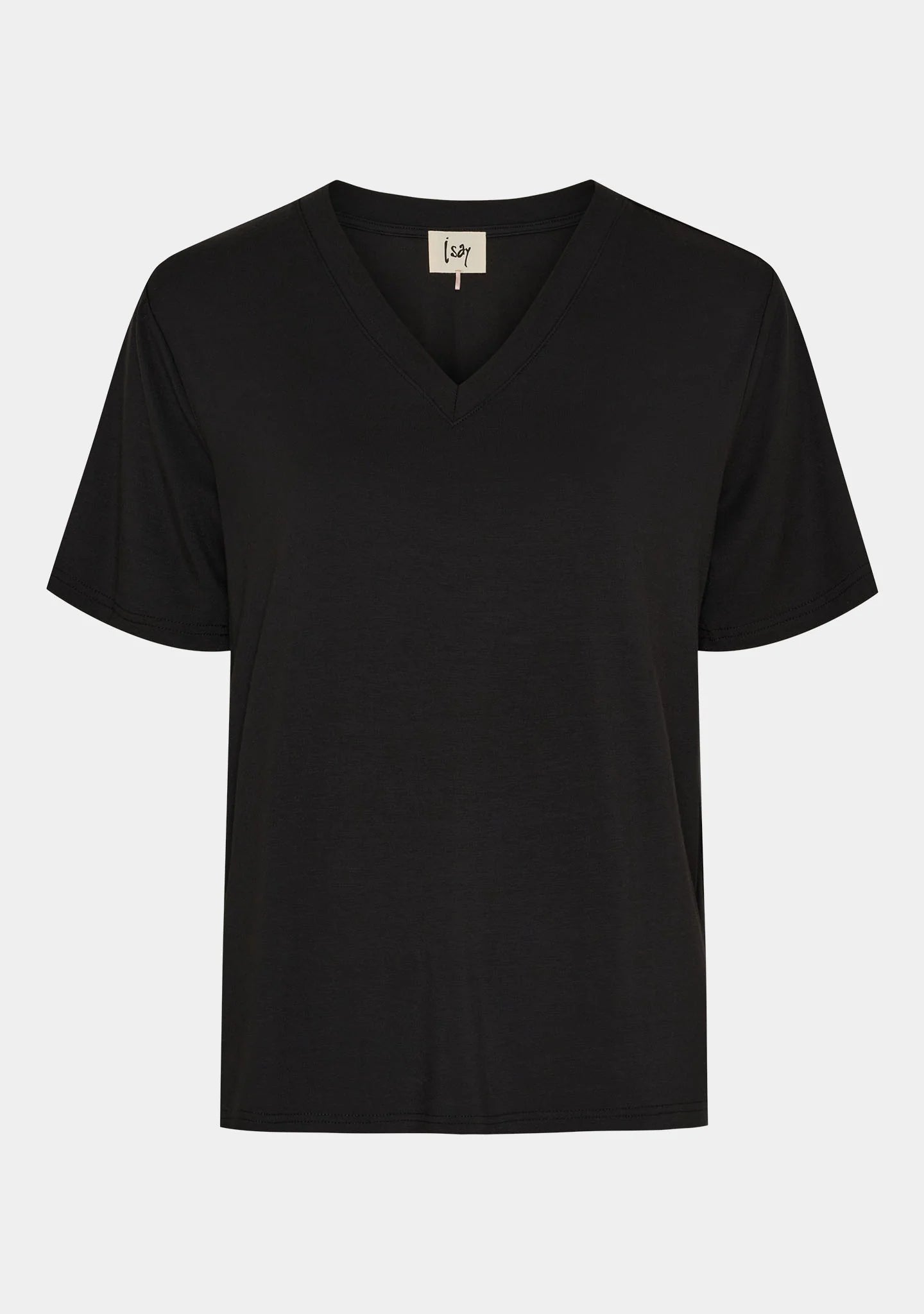 Gritt V-Neck T-Shirt - Black