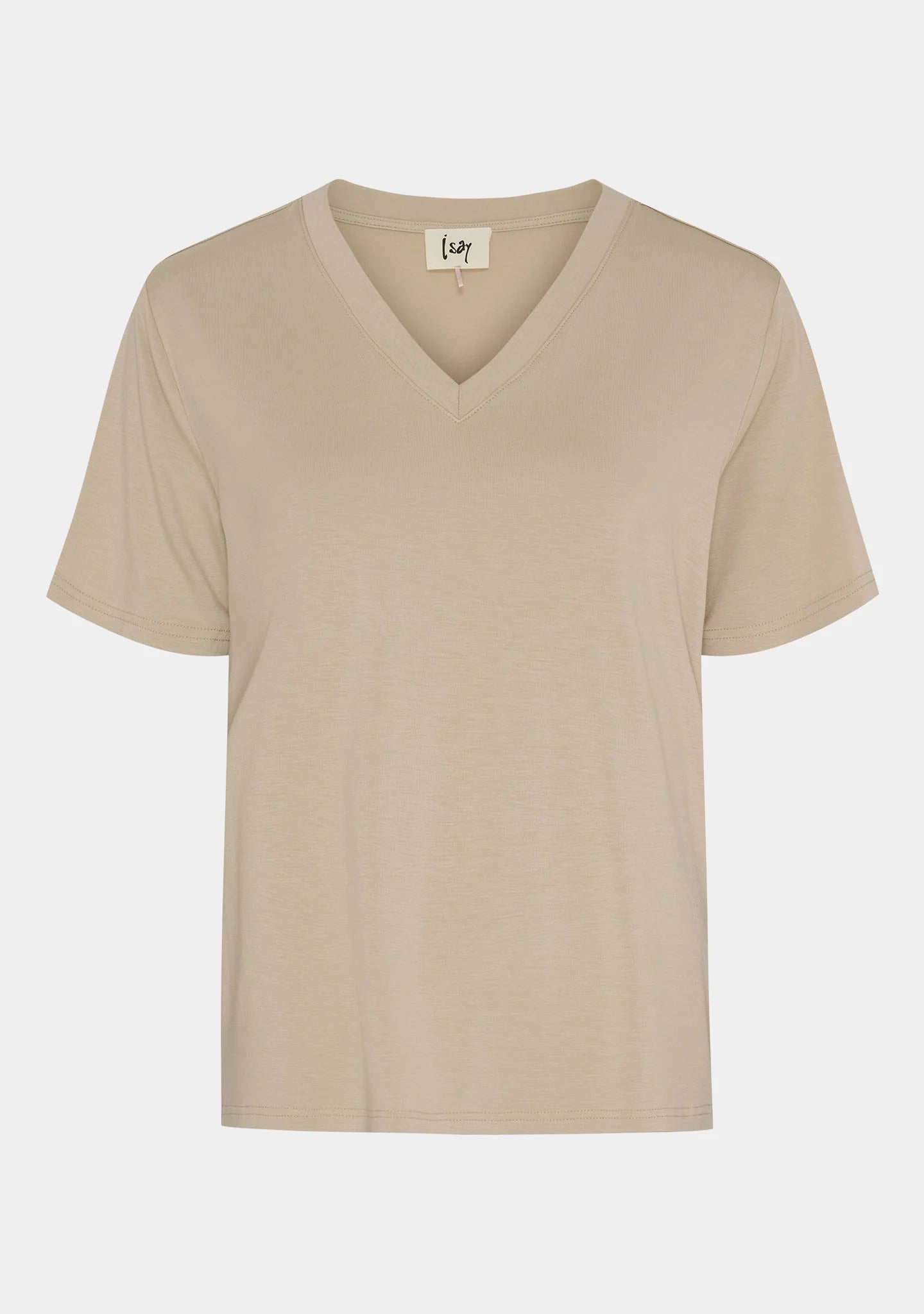 Gritt V-Neck T-Shirt - sand