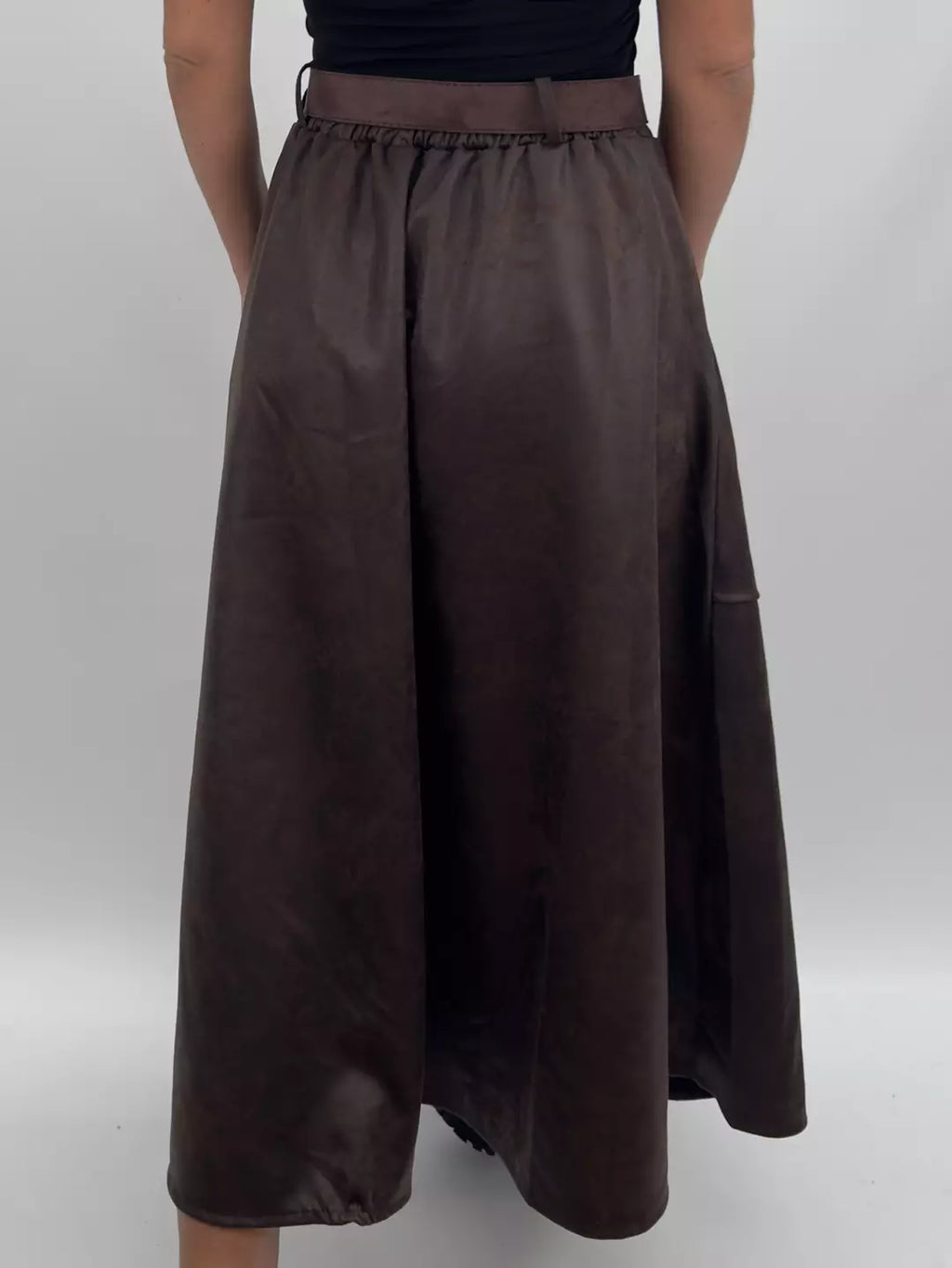 A-LINE SKIRT - BROWN