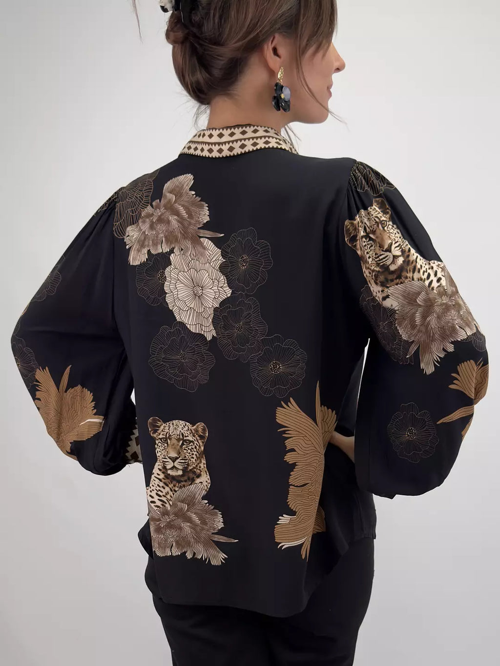 VISCOSE BLOUSE ELVA - BLACK