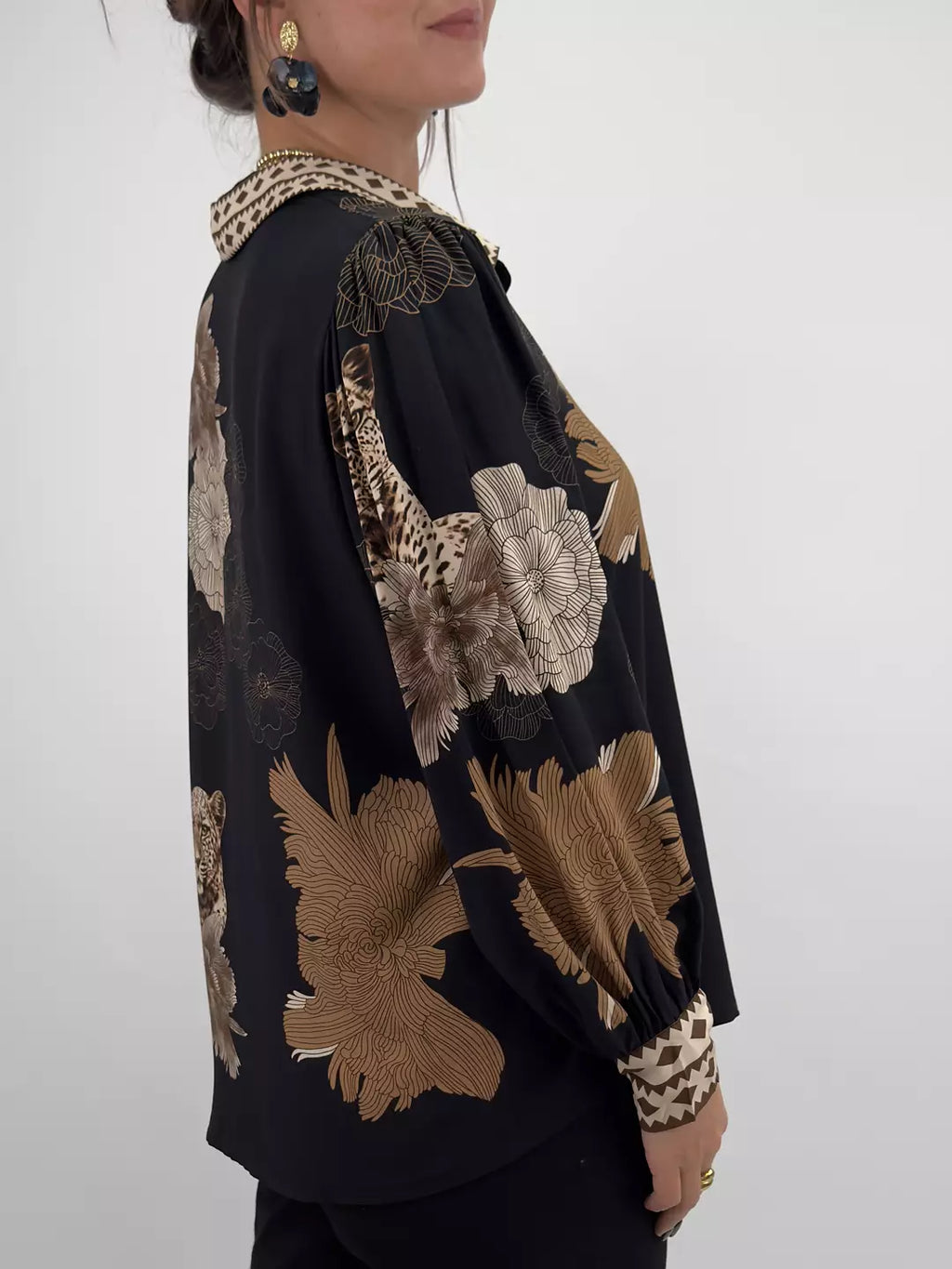 VISCOSE BLOUSE ELVA - BLACK