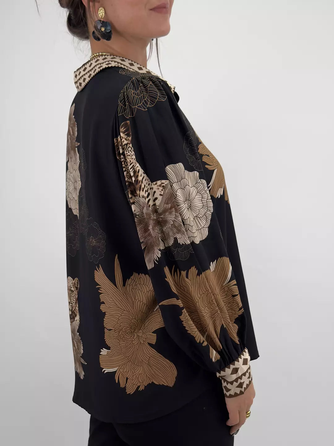 VISCOSE BLOUSE ELVA - BLACK