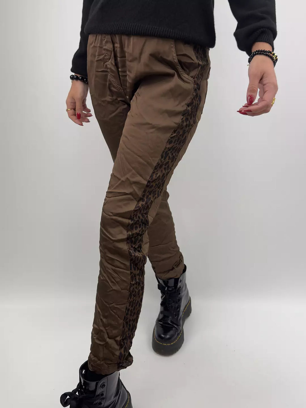 Miracle pants Glossy - brown leo
