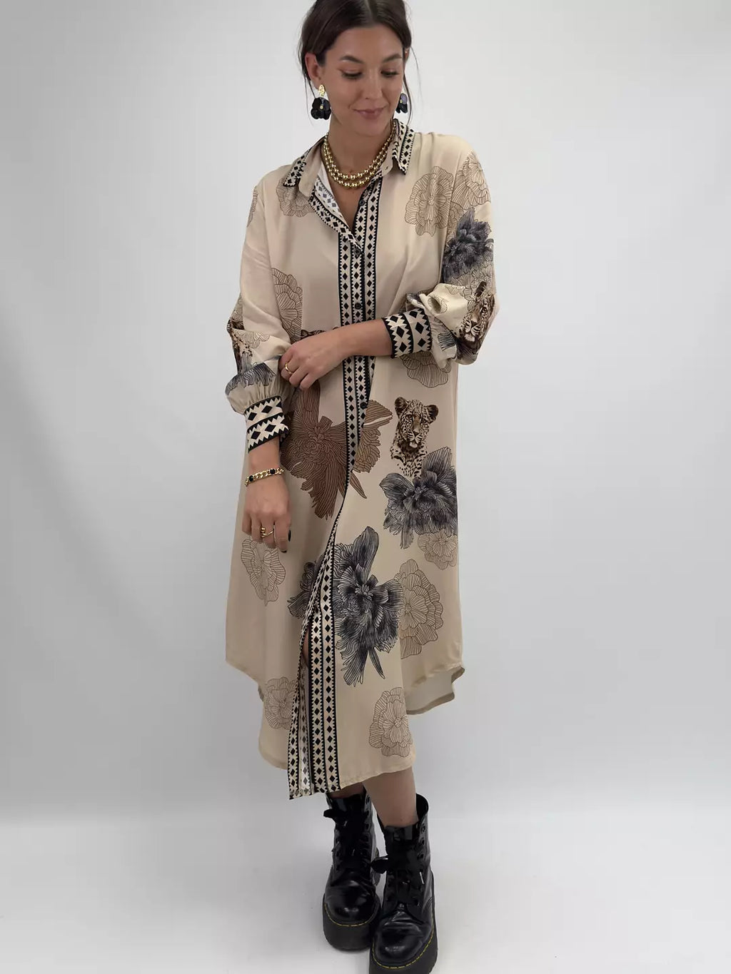 Viscose dress filia - beige