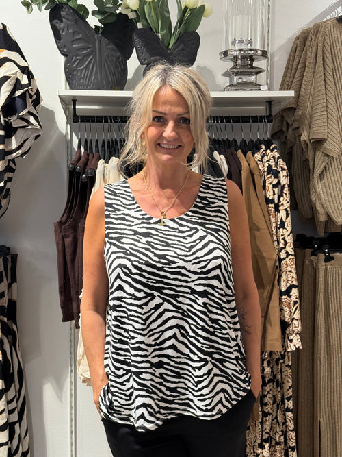 A-linje format linne zebra svart/vit
