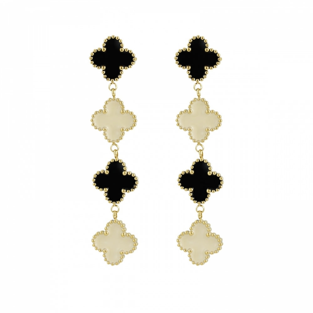 CLOVER LONG EARRING MIX/GOLD