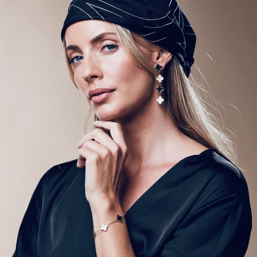 CLOVER LONG EARRING MIX/GOLD
