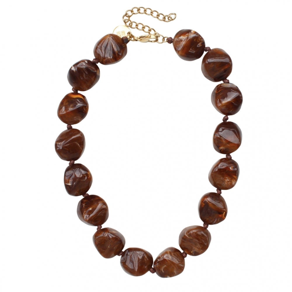 VIBE RESIN NECKLACE BROWN
