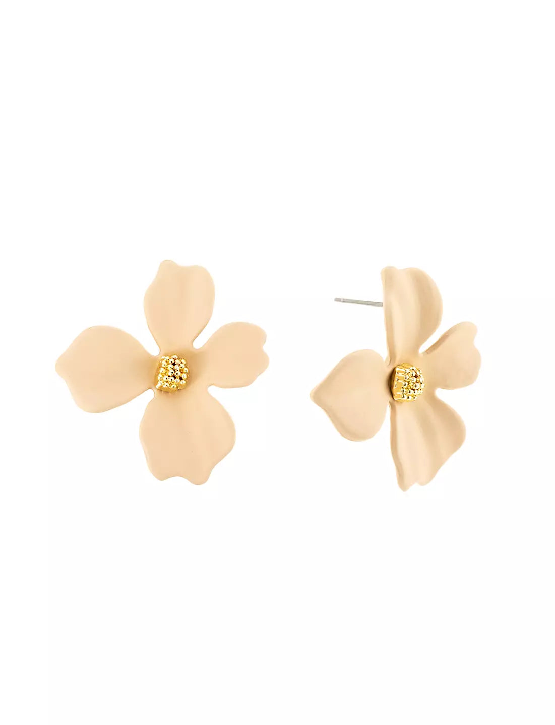 Lilly flower earring, nude