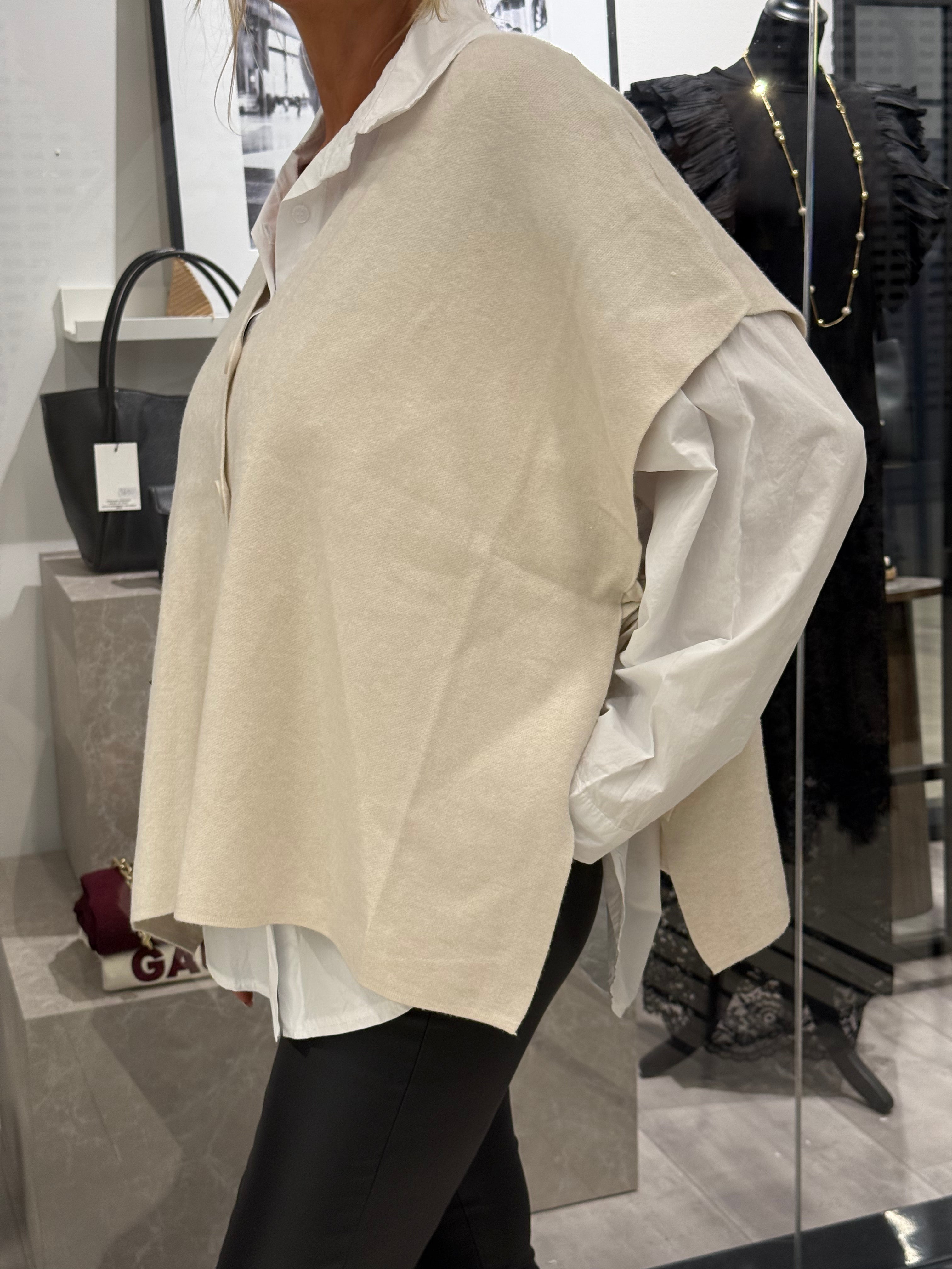 Vest with tie detail, beige