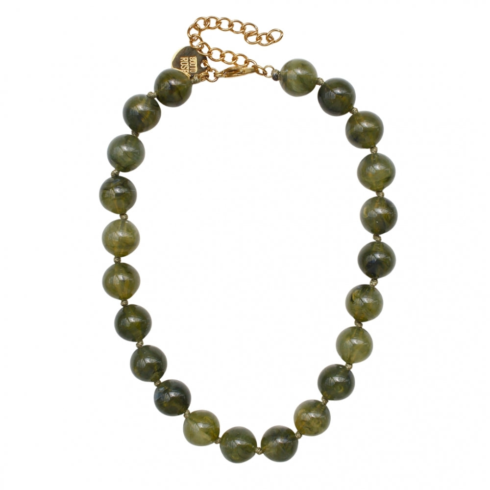 VELVET RESIN NECKLACE GREEN