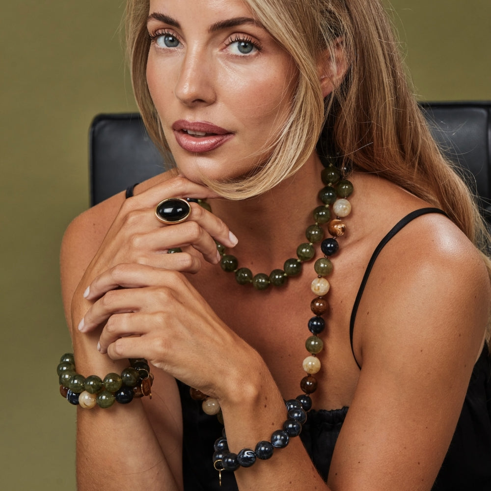 VELVET RESIN BRACELET GREEN
