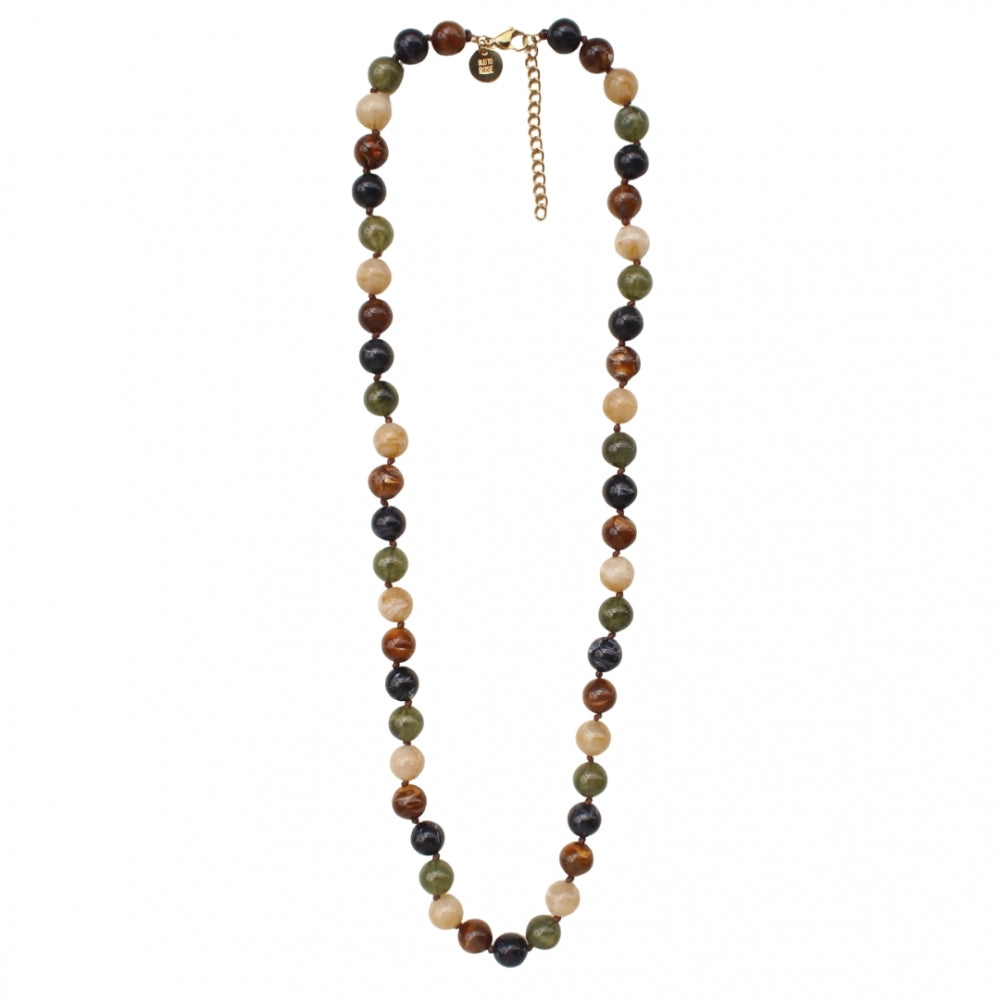 VELVET RESIN LONG NECKLACE MIX