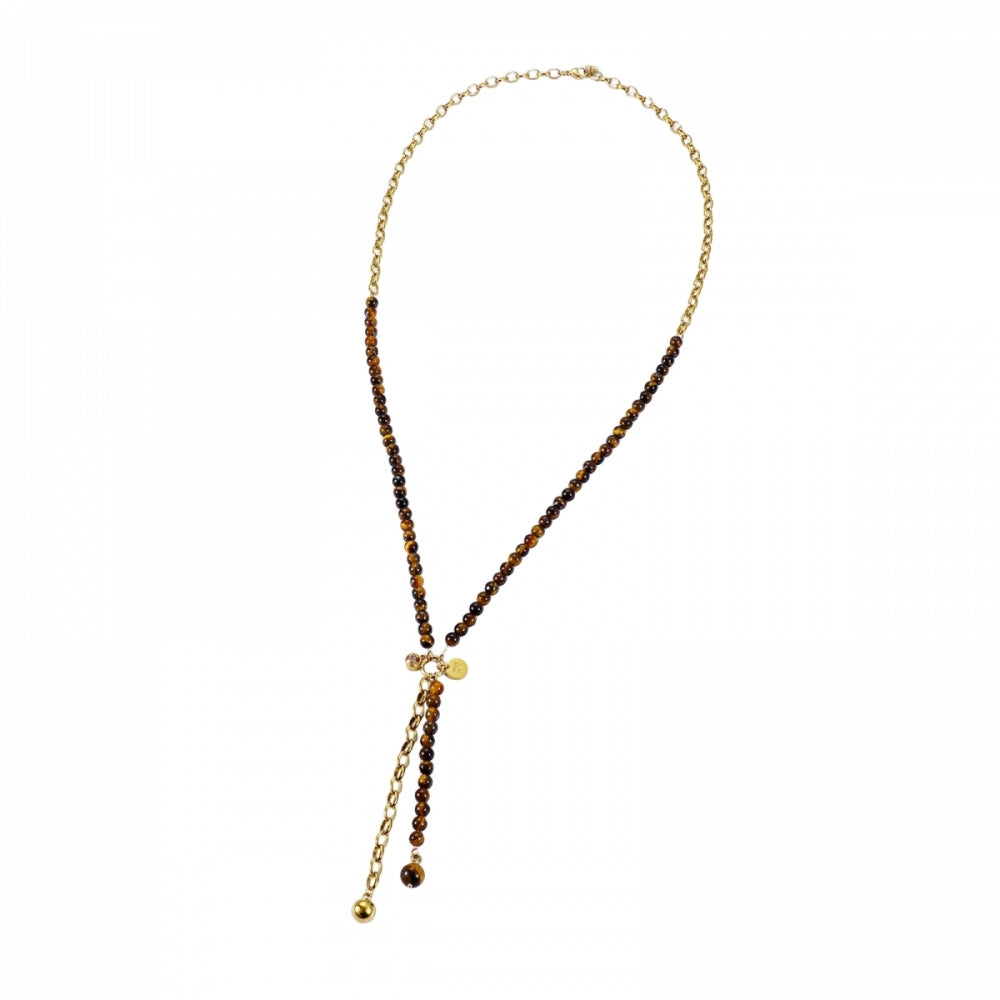 BEVERLY ICON NECKLACE BROWN/GOLD