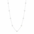 CLOVER MULTI LONG NECKLACE WHITE/SILVER