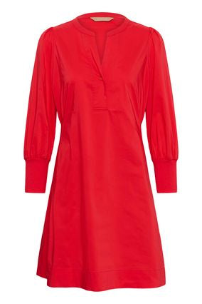 CUKIEA ANTOINETT 3/4 RIB DRESS - Fiery Red - Red
