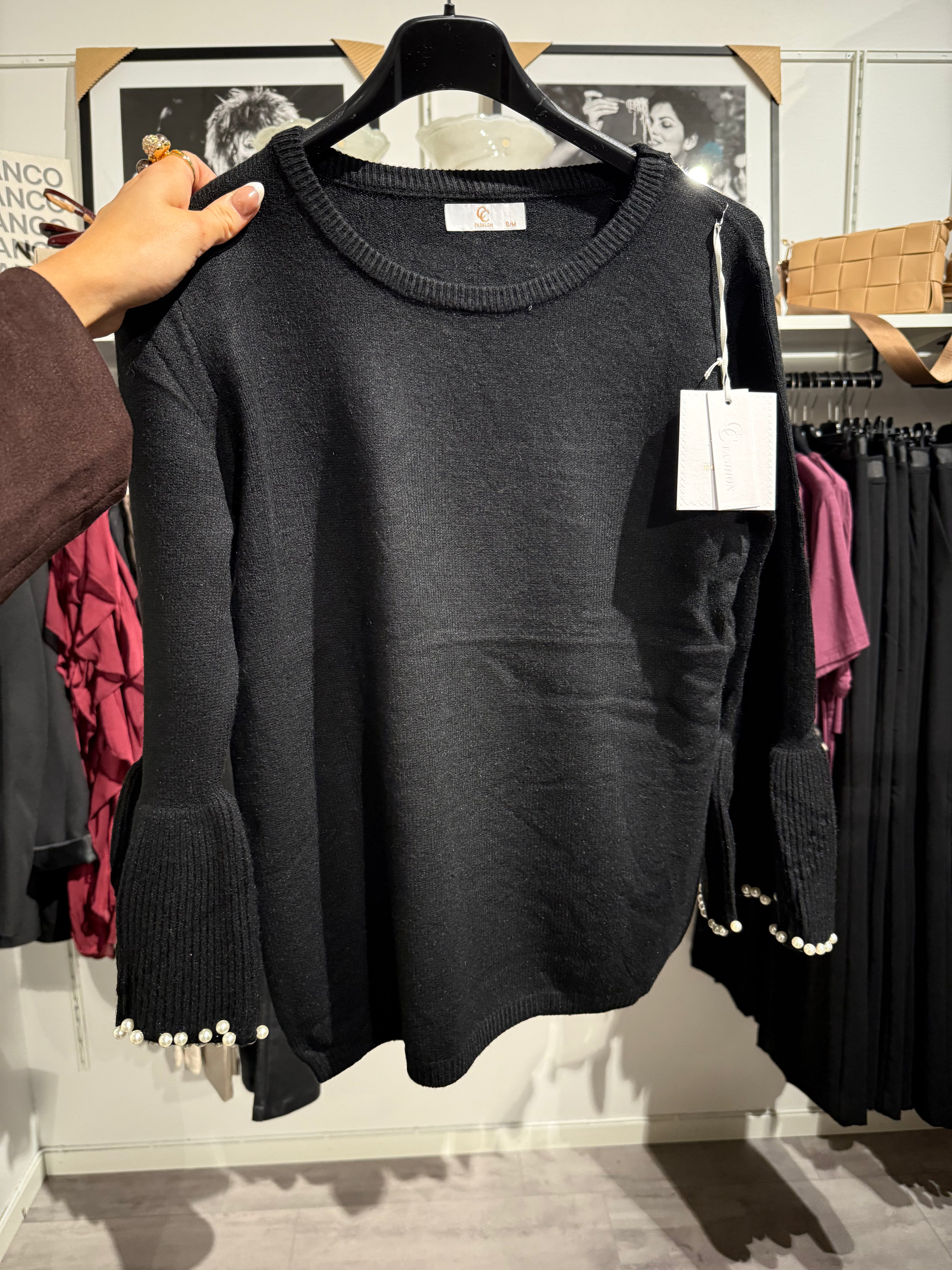 Black beaded sweater