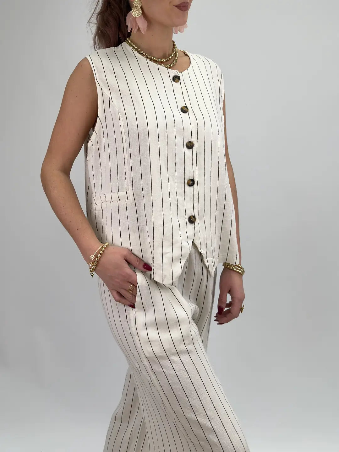 RANDIG VÄST - LINNEMIX