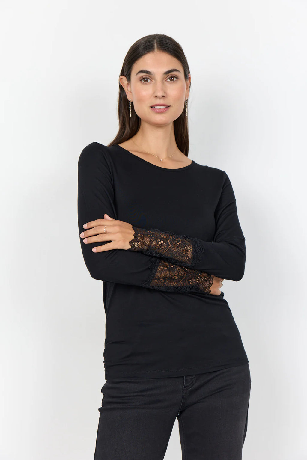 Marica lace sweater BLACK