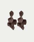 LEAF EARRINGS MATT - BROWN