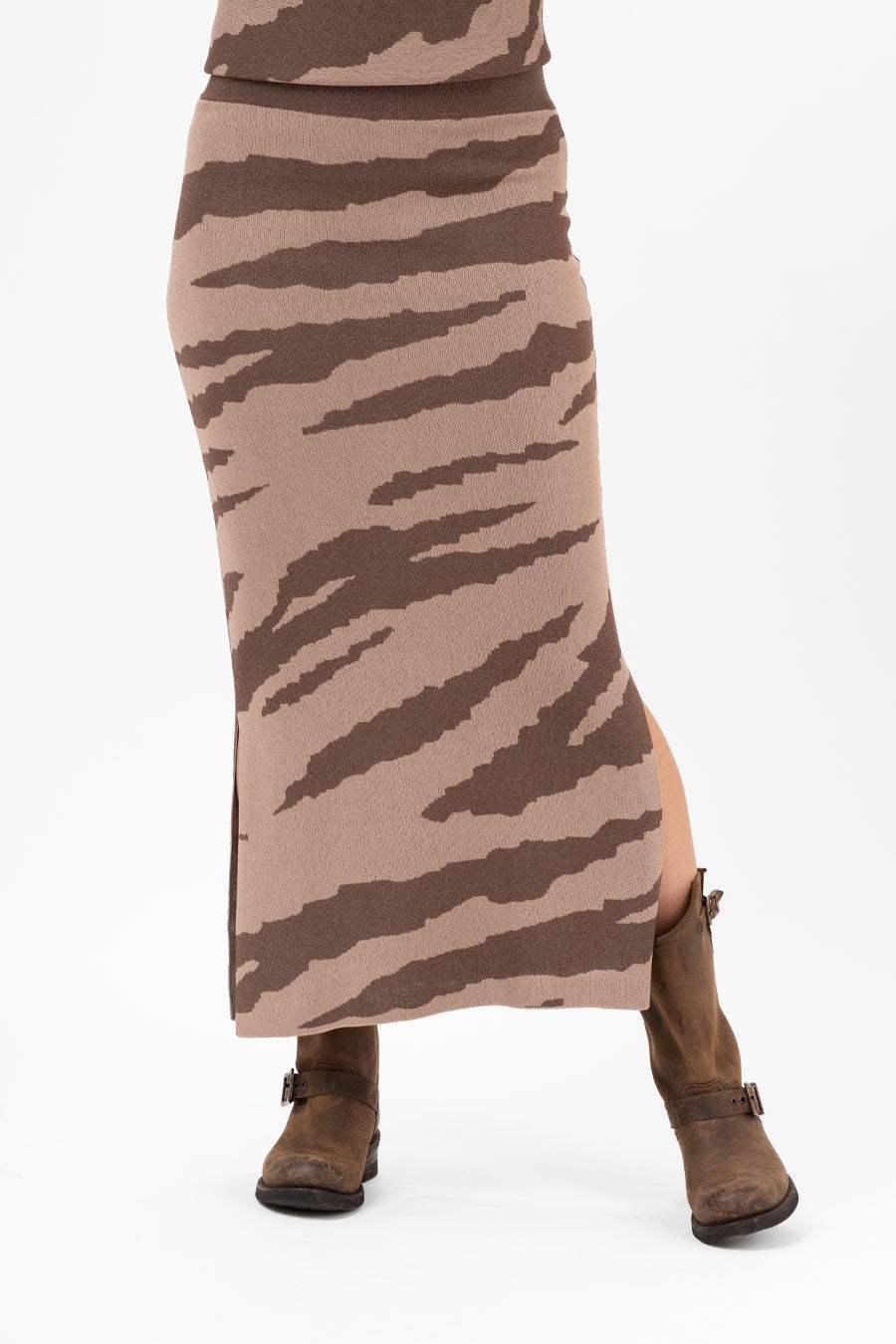 ELEANOR SKIRT DEEP BROWN/TAUPE