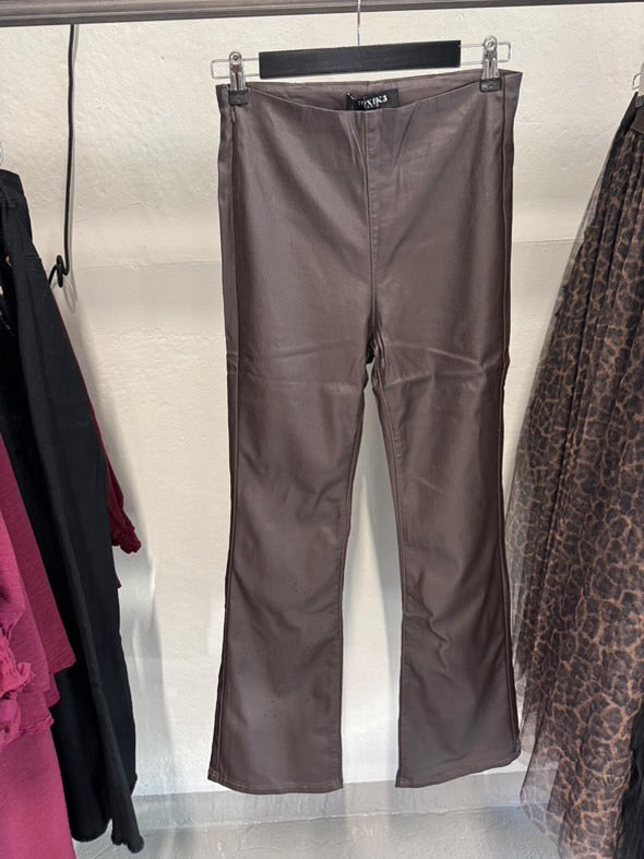 Skinn leggings flared- brun