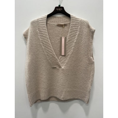 MDCLILA- stickad väst beige