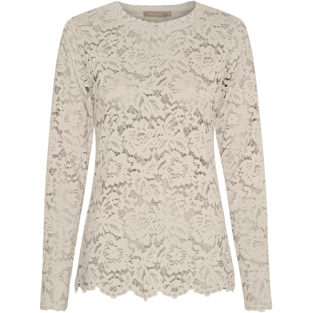 MDCMILLEY -spets topp beige