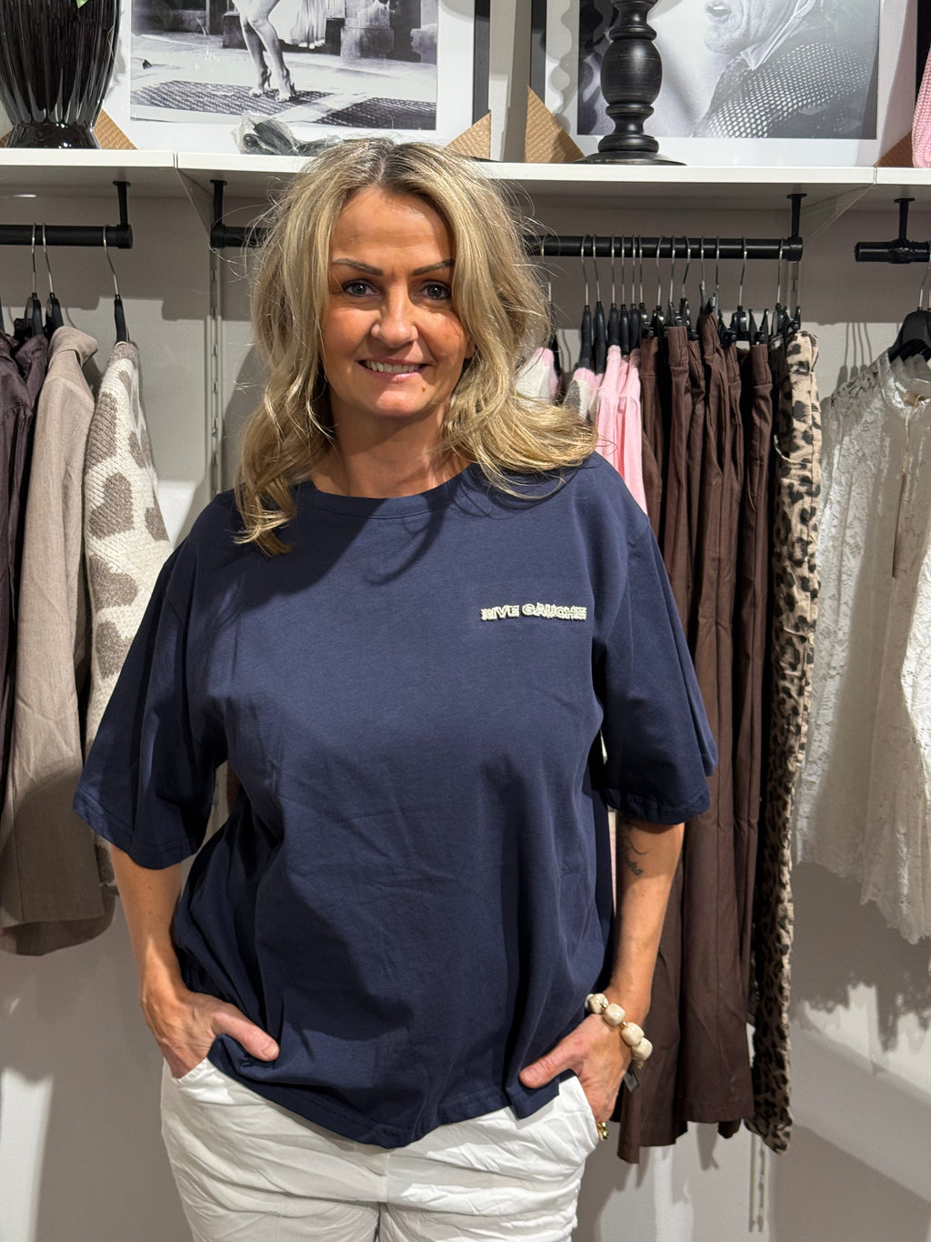 RIVE GAUCHE-T-shirt marin blå