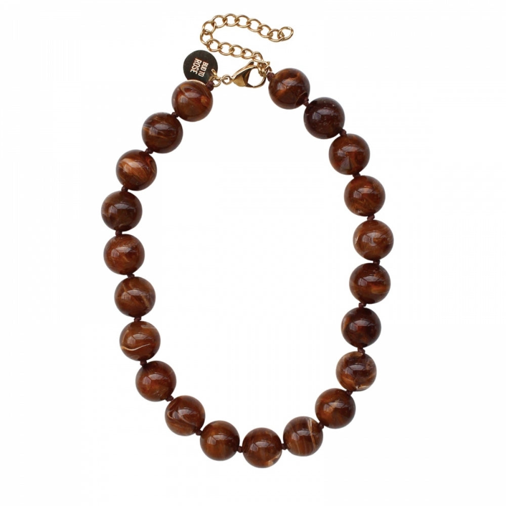 VELVET RESIN NECKLACE BROWN