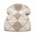 Rutig mössa - taupe beige