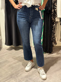 Dark blue flared jeans